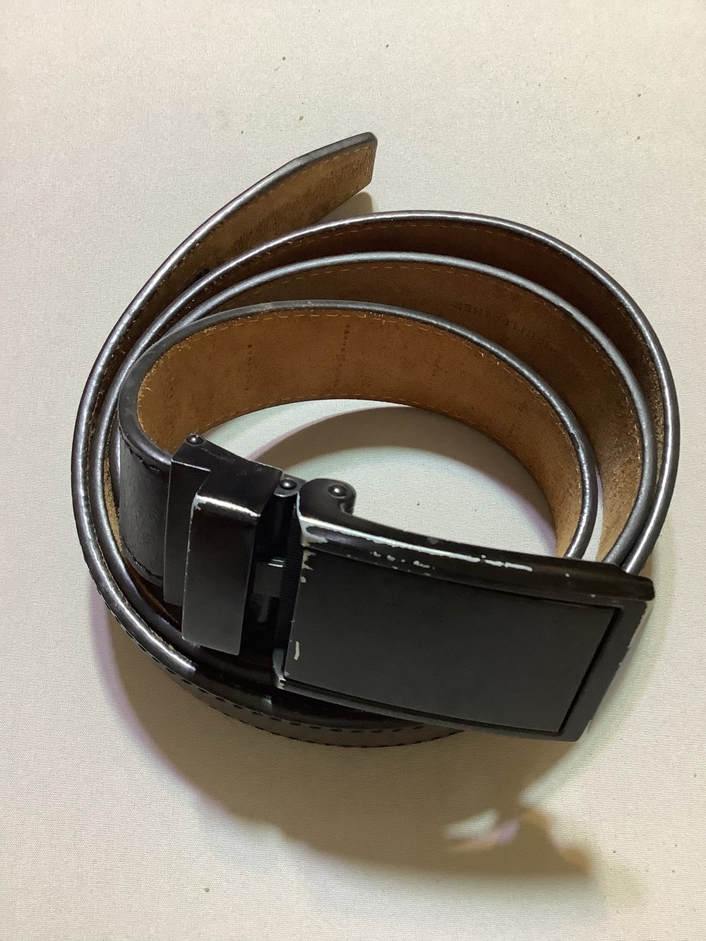 Black Slidebelts Full Grain Leather Belt Ratchet Belt